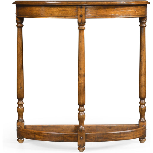 Jonathan Charles Country Walnut Demilune Console Table