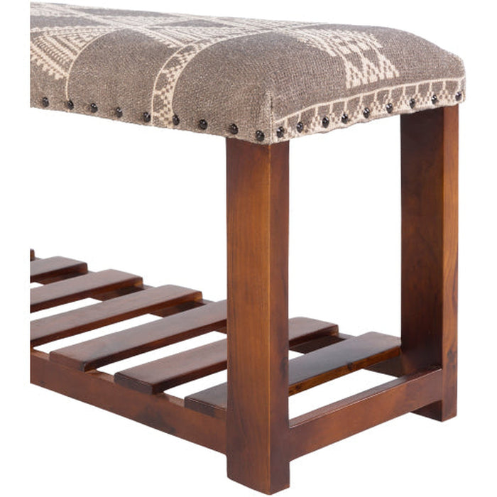 Surya Asmara Wood Upholstered Bench