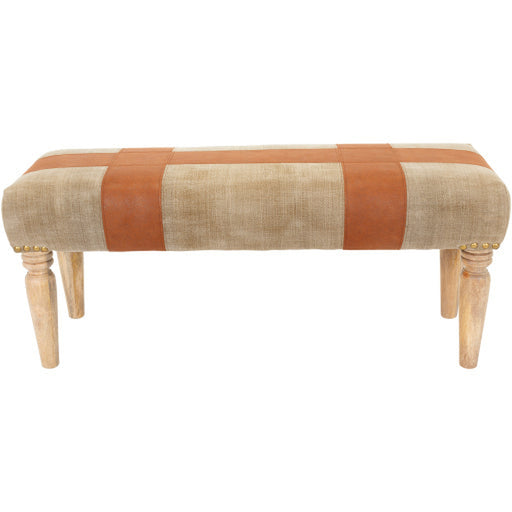 Surya Sacsha Light Beige Upholstered Bench