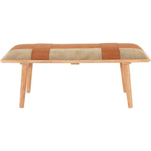 Surya Sacsha Brown Upholstered Bench