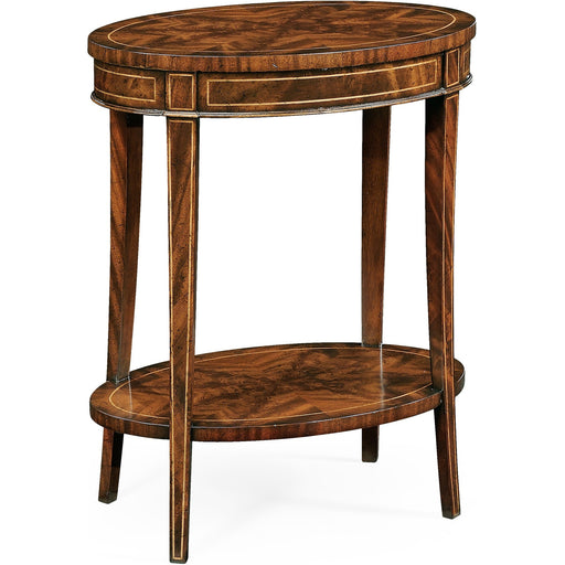 Jonathan Charles Sherwood Oak Mahogany Oval Lamp Table