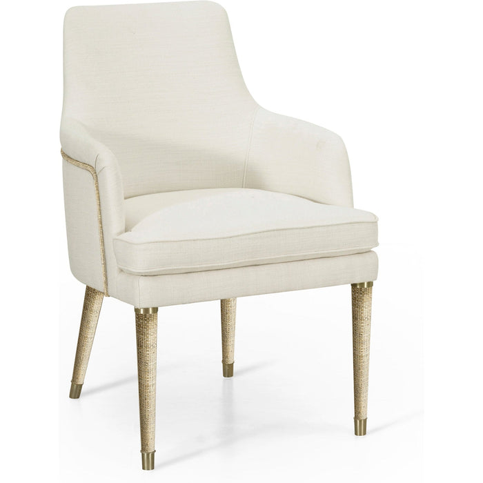 Jonathan Charles Shoal Linen & Grass Cloth Host Chair